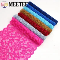 2m meetee 14 18cm embroidery lace fabric strech trim soft rubber for clothing decor diy collar laces skirt sewing accessories