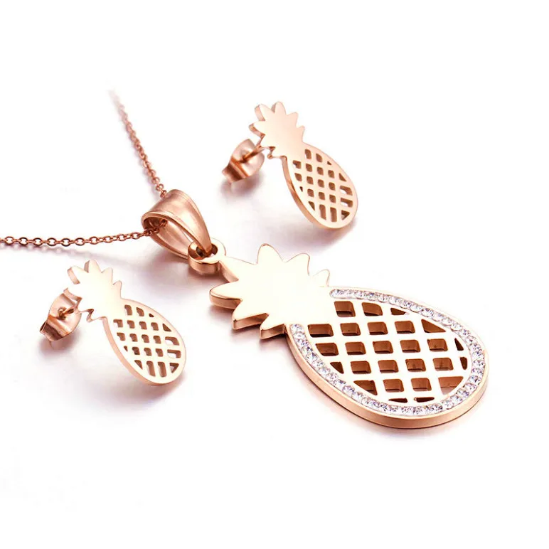 Милый набор ювелирных изделий с фруктами модный Love Gold Honey серьги браслет красивые