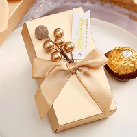 50pcs european bowknot candy boxes favor gift sweet golden hand boxes packaging bag boxes baby shower wedding party decoration