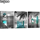 Алмазная вышивка 5d Триптих синий зеленый океан Маяк алмазная живопись полная квадратнаякруглая дрель Пальма доска для серфинга 3 шт.