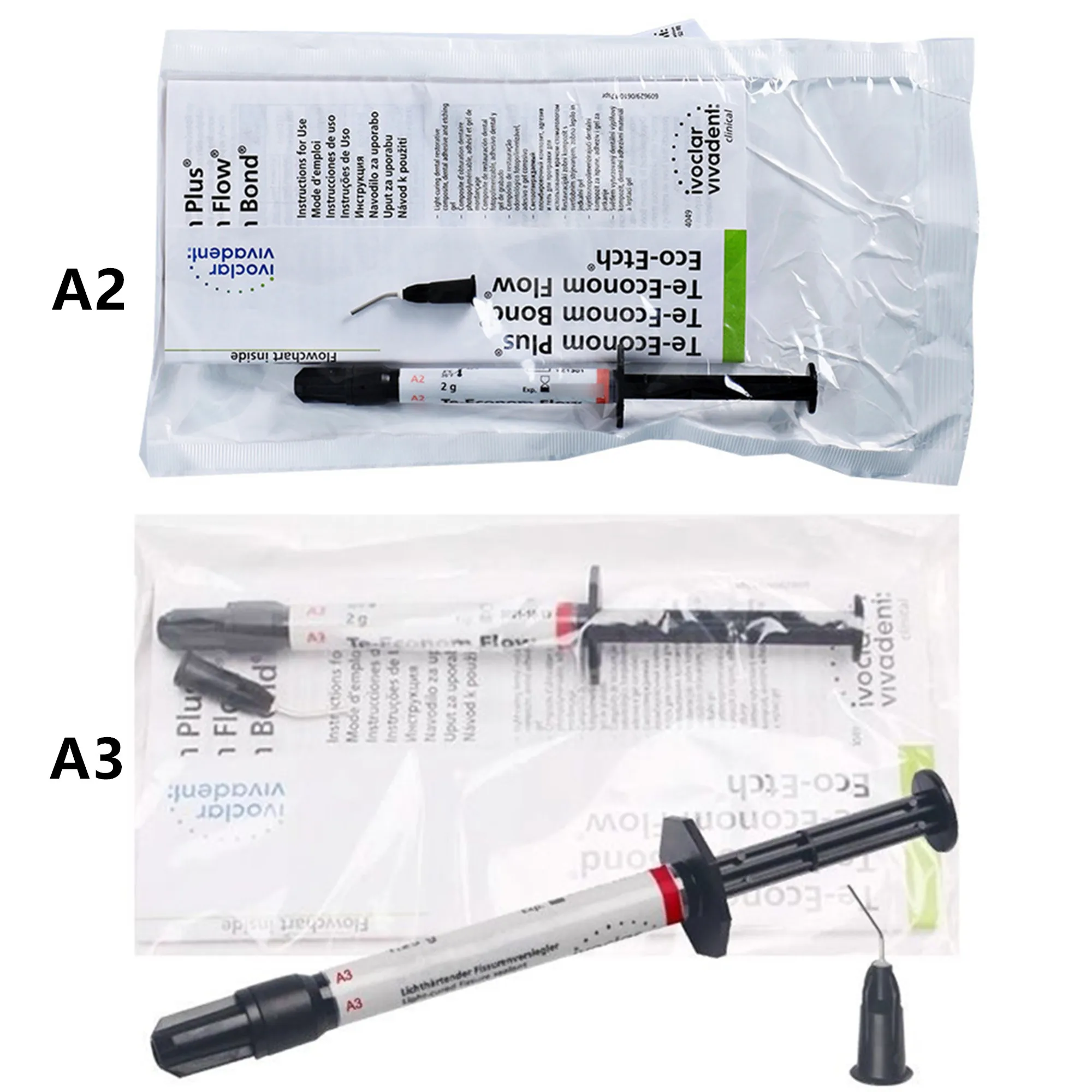 

TE-Econom Flow Dental Light Cure Composite Resin Flowable Resin Universal Syringe 2g Shade A1 A2 A3 Ivoclar Vivadent