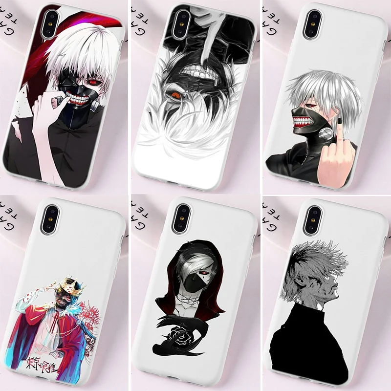 Японские Аниме Токийский Гуль канеки Кен белые чехлы для iPhone Xs 8 7 6S Plus 11 12Pro Min MAX XR Offwhite чехол для телефона 7 xr