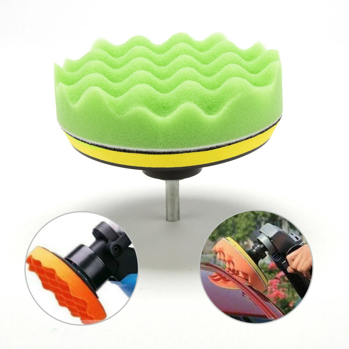 

For Drill Polishing Pad Set Sponge Tools Wavy Waxing 5\\\" Buffer Buffing