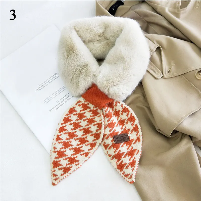 Новинка 2021 зимний толстый теплый воротник из кроличьего меха шарф вязаный шейный