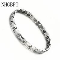 nhgbft stainless steel bracelet zircon black gallstone motion ornaments arthritis medical healthcare bracelet dropshipping