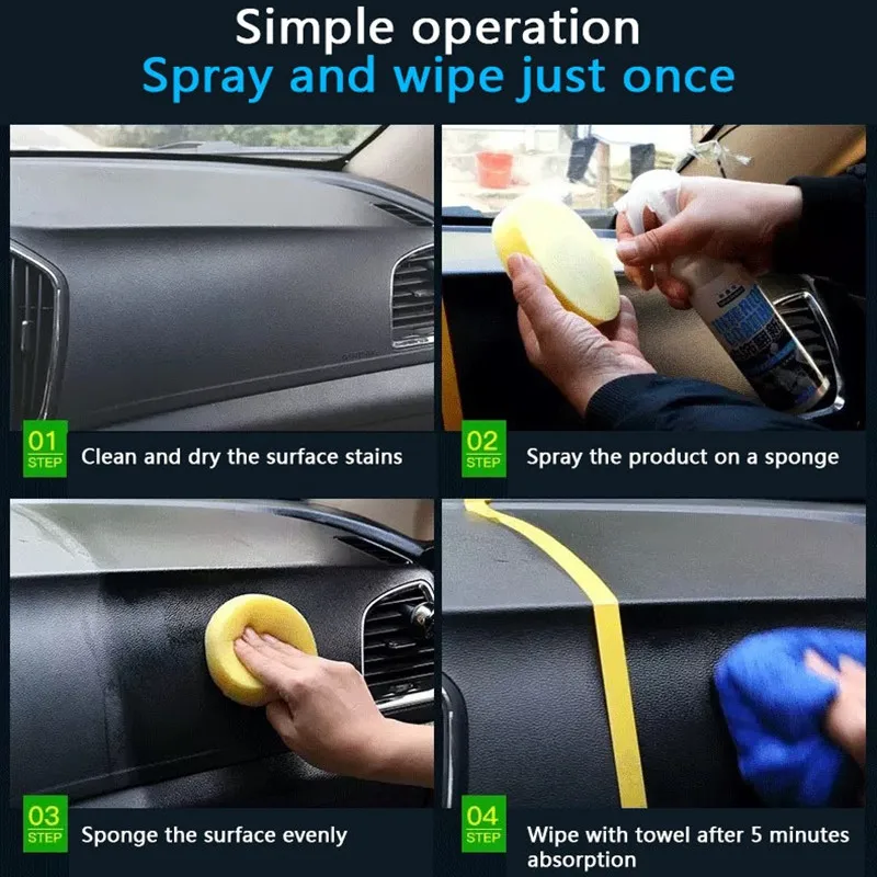 

50ML Automotive Interior Plastic Parts Retreading Agent Plastic Parts Wax Instrument Panel Retreading Agent Car Interior Cleaner