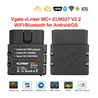 Vgate vLinker MC + ELM327 V2.2 WIFI беспроводной OBD2 сканер автомобильный диагностический инструмент для AndroidIOS считыватель кодов OBD На UART переводчик