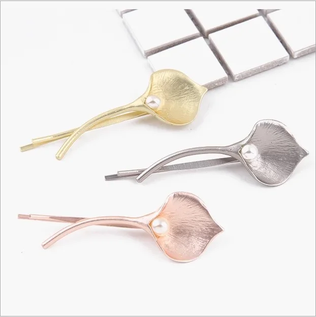 2021 new trendy 2pcs per pack set Women Bridal Bohemia Hair Clip Metal leaf Wedding Girls Vintage Princess Barrettes F4653 | Украшения и