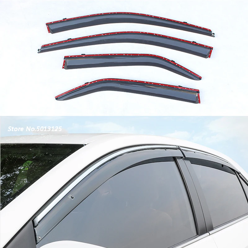 Car Window Visor Door Rain Sun Shield Side Windows Cover Trim Auto Accessories For Toyota Corolla 2015 2016 2017 2018 2019 | Автомобили и