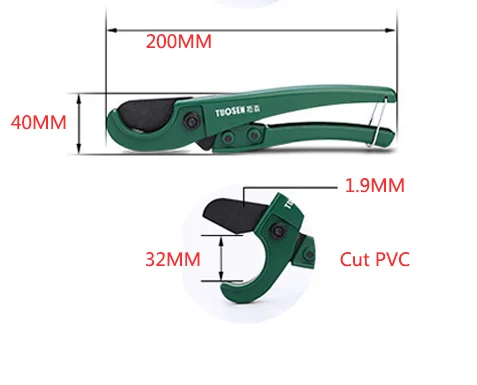 Cut 32mm PVC TUOSEN 42 мм/63 мм нож режущий трещотка водопроводная труба пластиковые трубки шланг резак PE ПВХ водопровод инструмент PPR Алюминиевые ножницы - Цвет: Cut 32mm PVC