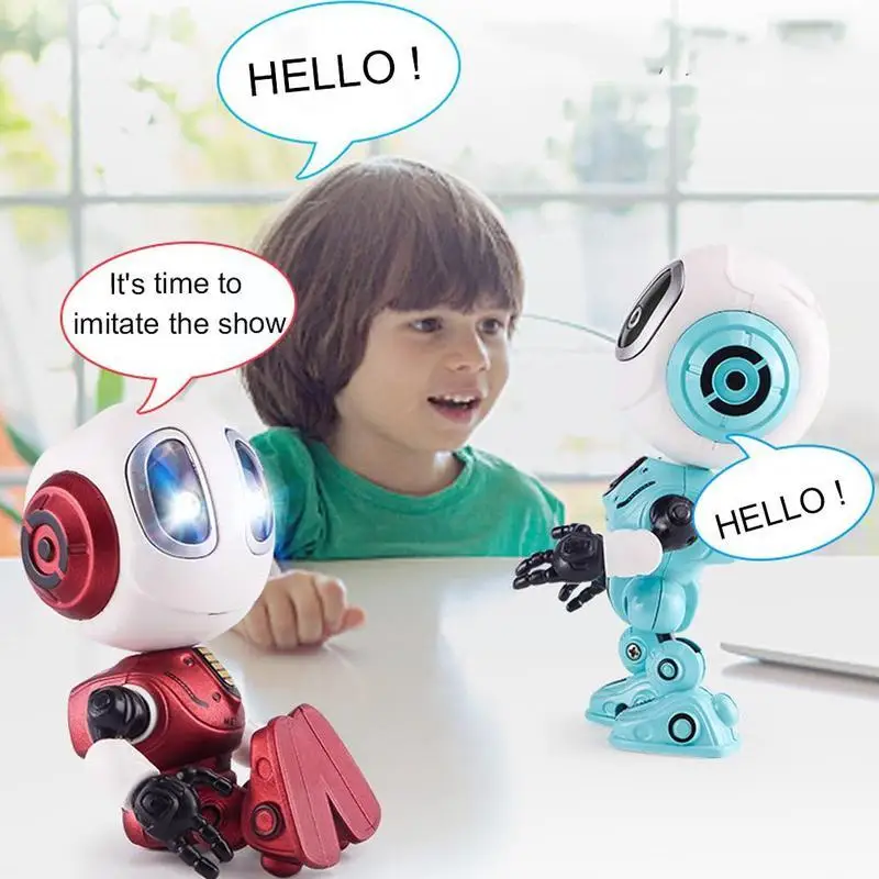 Recording Rc Alloy Robot Sensing LED Eyes Voice Music Gift Deformation Model Kids Toy Body DIY Multi-function M9O9 | Игрушки и хобби