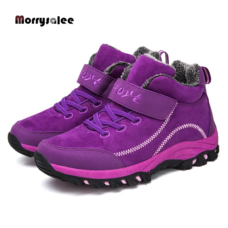 

2022 Winter Sneakers Middle-aged Warm Cotton Shoes Men Leather Tactical Boots With Fur Men's Outdoor Shoe Mountain Hiking Boot