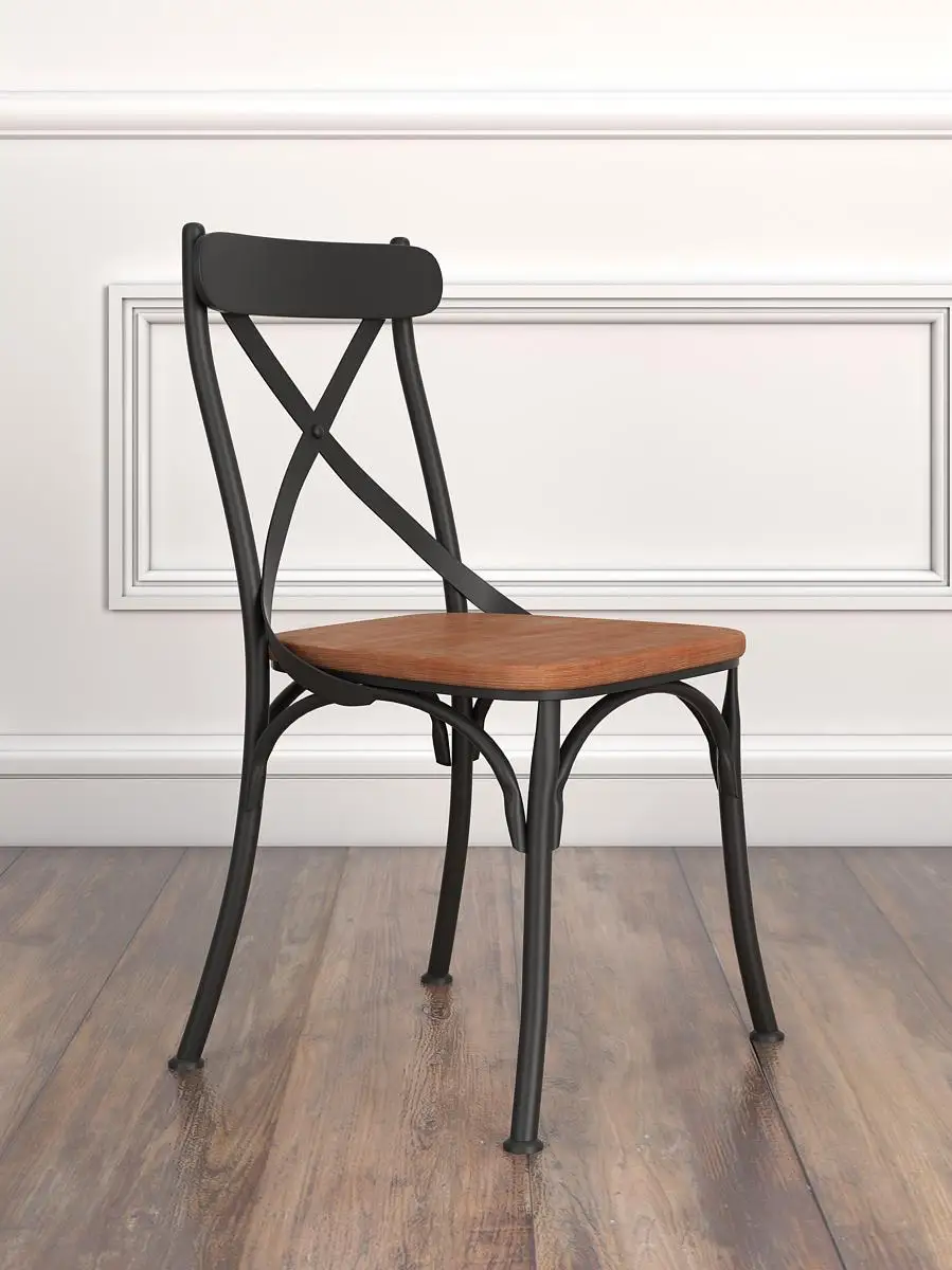 Американский Ретро кованый крест стул бар Ресторан обеденный ресторан