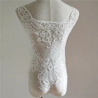 europe vintage alencon lace applique large bridal applique elegant back applique wedding applique sell by 1 piece