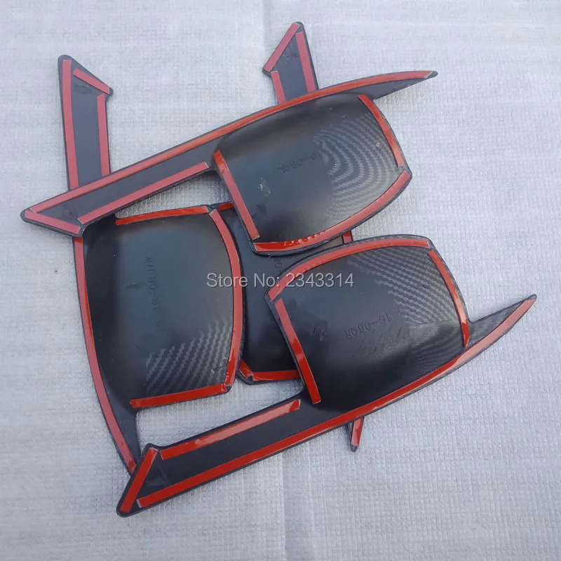 For Hyundai Tucson- Carbon Fiber Style Door Handle Bowl Cover Cup Cavity Trim Insert Catch Molding