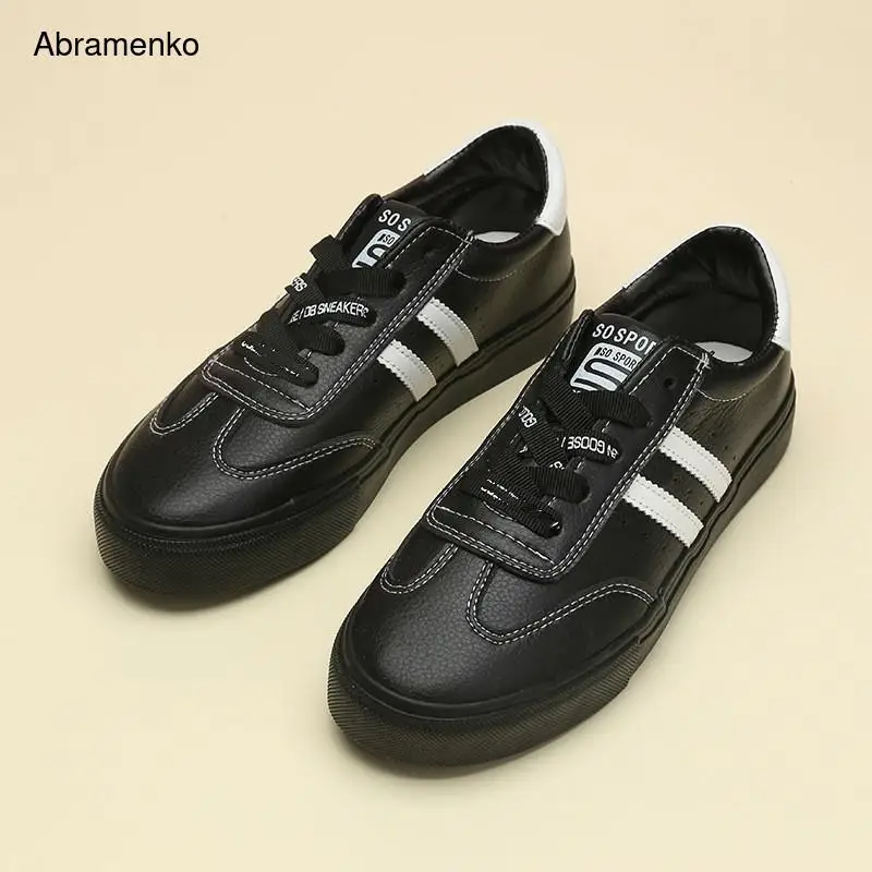 

Кроссовки женские кожаные, дышащие, перфорированная подошва, плоская подошва, на шнуровке, Повседневная модная весенняя обувь, белые, Разме...