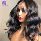 13x 6 парики из человеческих волос со шнуровкой спереди, свободные волнистые бразильские волосы Remy, парик плотности 250, Hd прозрачный, предварительно выщипанный для черных женщин Luffy