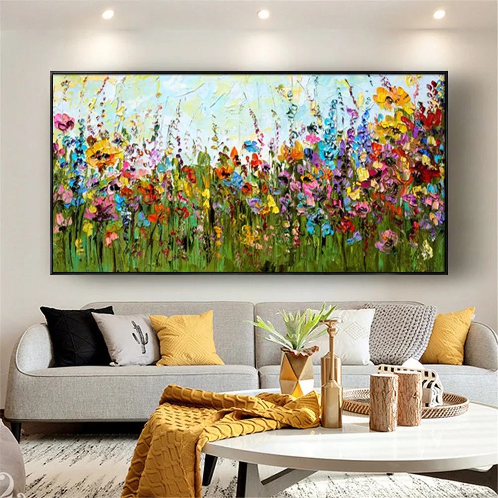 

100% hand painted Knife flower abstract oil painting wall art home decor painting hand painting on canvas without border picture