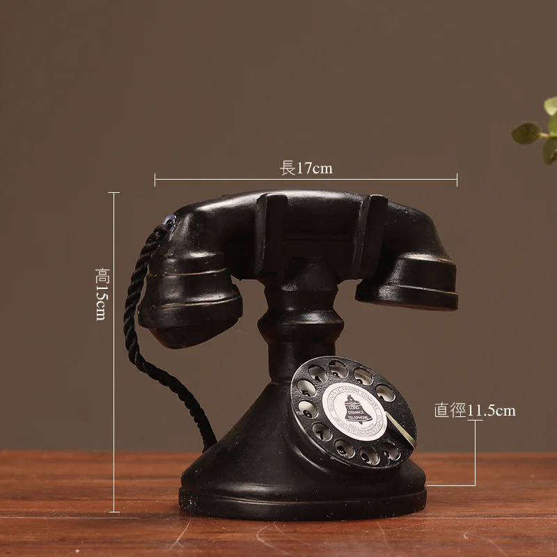 Красный Черный винтажный телефон из смолы аксессуары для домашнего декора