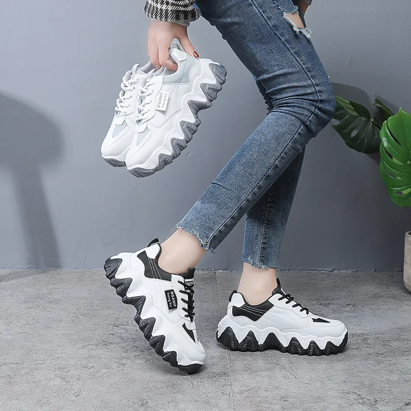 Кроссовки женские сетчатые легкие Вулканизированная подошва плоская модная