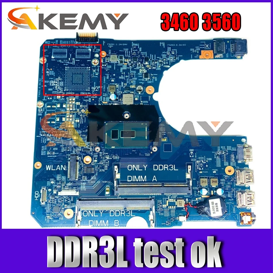 

Материнская плата PWB:85GK8 14290-2 для ноутбука DELL Latitude 3460 3560 с процессором Celeron DDR3L CN-0TJ0DH 0YYVP3 100%, полностью протестирована