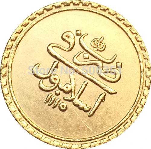 24-K Gold plated Egypt 1703 - Ahmed III gold Coin copy 19MM | Дом и сад