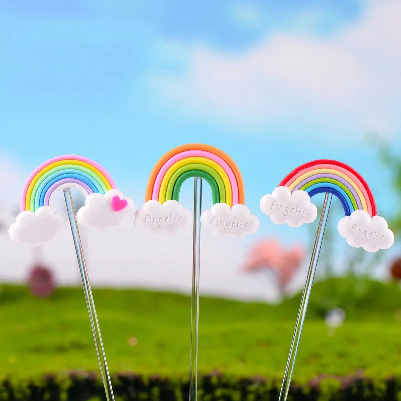 1 шт 4 стиля Милая Радужная Смола миниатюрная Статуэтка ремесло домашнее