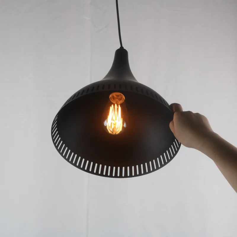 Американский Винтаж матовый черный D30cm металлический остров скамейка подвесной