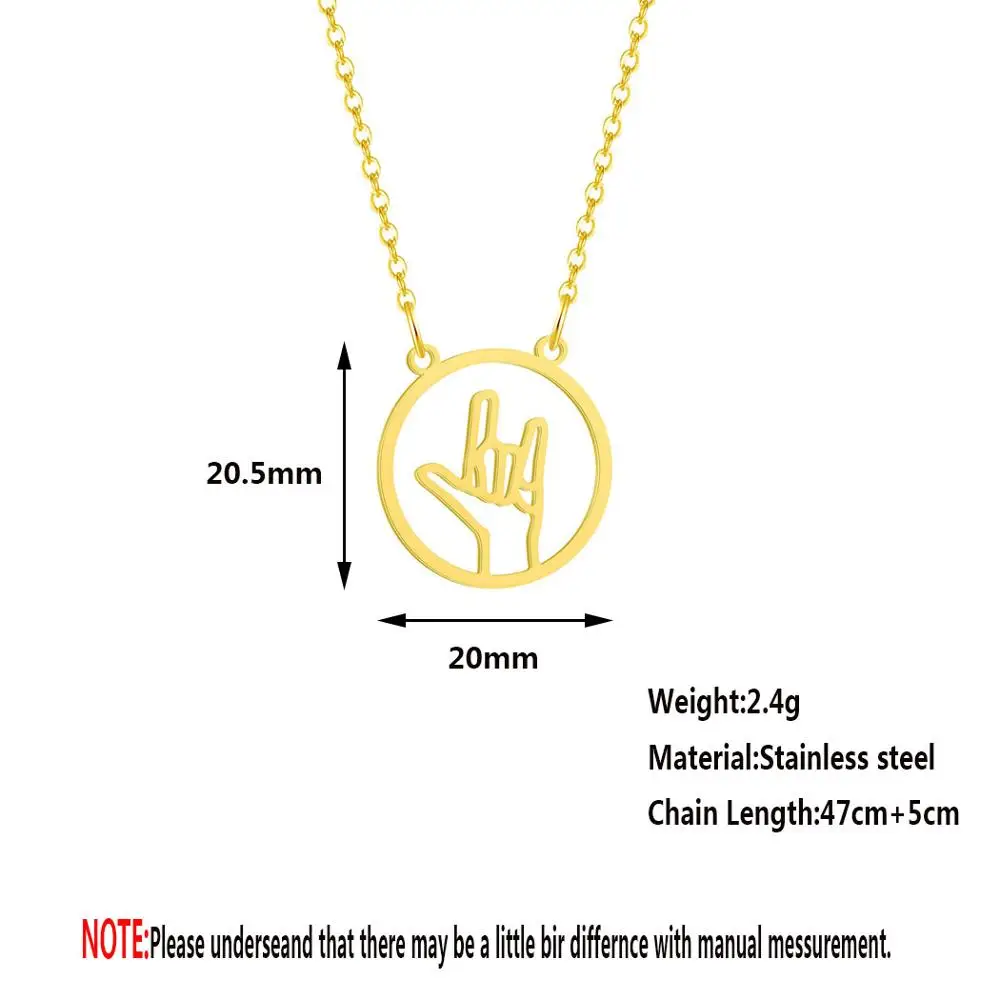 Ожерелье с подвеской на палец в стиле хип хоп нержавеющая сталь|Ожерелья