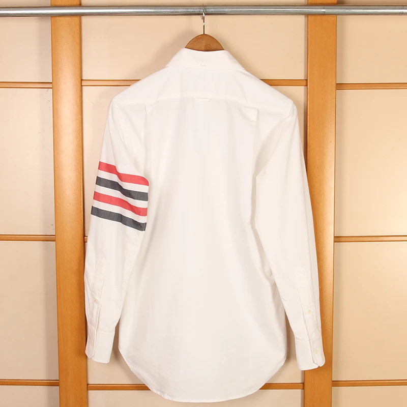 Бренд TB THOM 2020 рубашки с длинным рукавом мужские облегающие полосатые модные