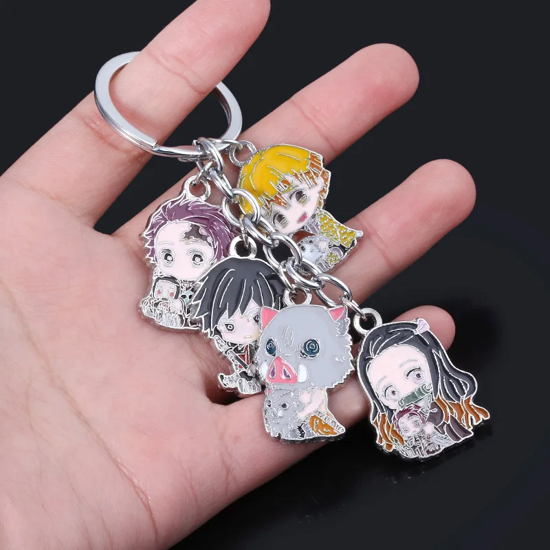RJ аниме Demon Slayer Kimetsu no Yaiba брелок Tanjirou Nezuko Zenitsu Inosuke косплей держатель для ключей