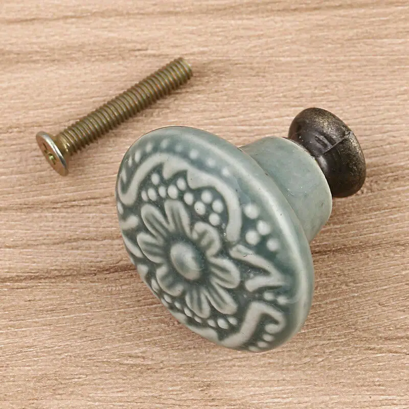 Набор из одной винтажной керамической дверной ручки для шкафа ящика гардероба
