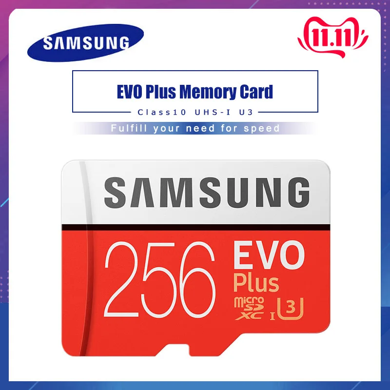 Карта памяти SAMSUNG Micro SD EVO PLUS 256 ГБ SDHC SDXC класс 10 C10 UHS 1 tf карты Trans Flash 4K microsd|Карты
