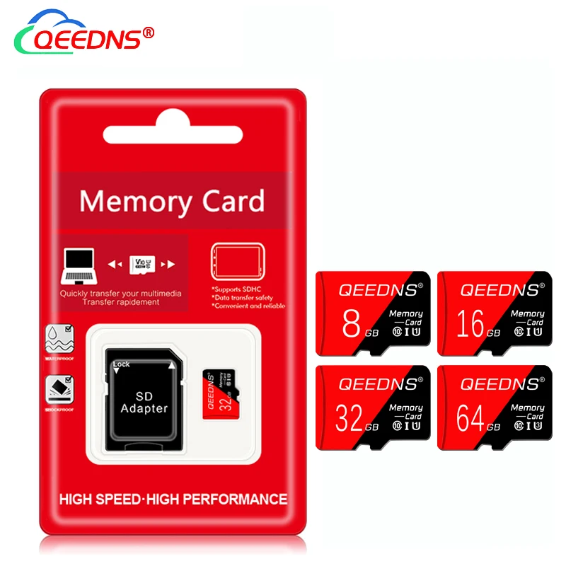Mini tarjeta SD Clase 10, tarjeta Flash Mini SD/TF de 128 GB, 64GB, 32GB, 16GB y 8 GB, adaptador libre de tarjeta SD 8, 16, 32, 64 y 128 gb