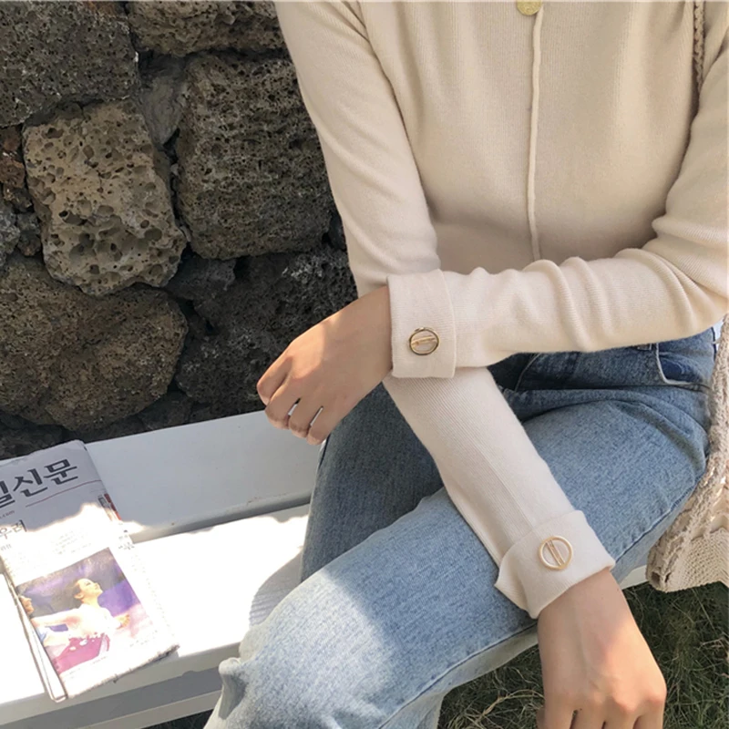 Chic Half-turtleneck Women Sweater Full Sleeve Female Knitted Pullovers Casual Solid Jumpers Autumn Winter Knit Tops 2019 | Женская