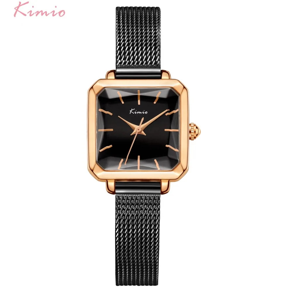 

Women Milanese Mesh Bracelet Watches Ladies Rectangular Multi-faceted Dial Dress Watch For Woman Female Clock With Box