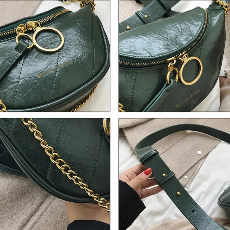 

Designer Luxury Women's Chest Bag High Quality Crossbody Bags Female Fashion Chain Handbag Hobos Messenger Bag Banana Belt Purse