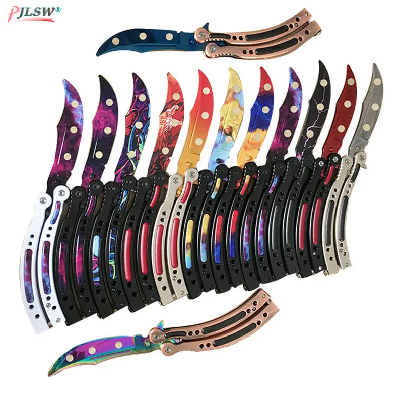Нож-бабочка, karambit, складной нож, тренировочный нож, лезвие, подарок, balisong, Counter Strike, игровой нож, не заточенный, металлический