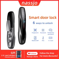 nassjo smart door lock digital lock biometric fingerprint lock intelligent lock outdoor built in doorbell office home safety