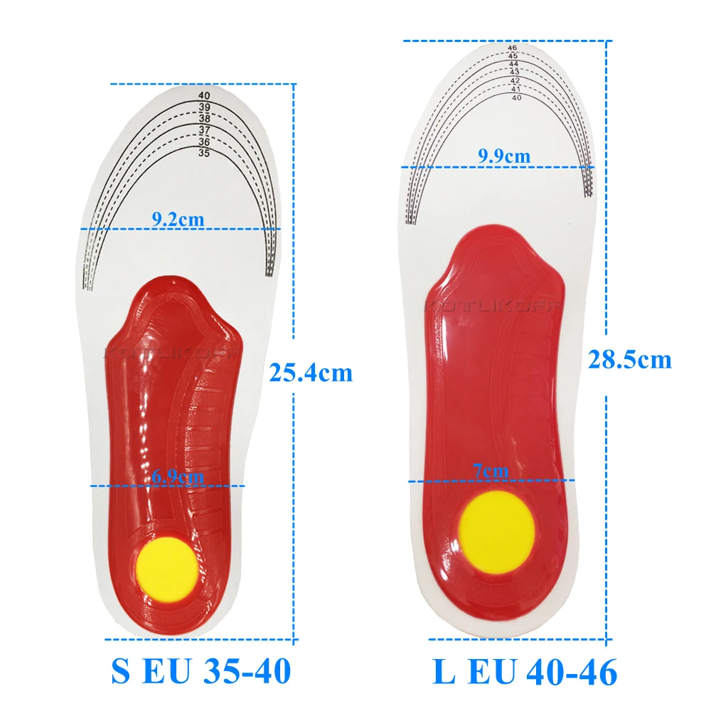 Orthotic Insoles High Arch Support Gel Pad Flat Feet Orthopedic Foot Pain Relief 3D Arch Support Insert Health Care Insoles