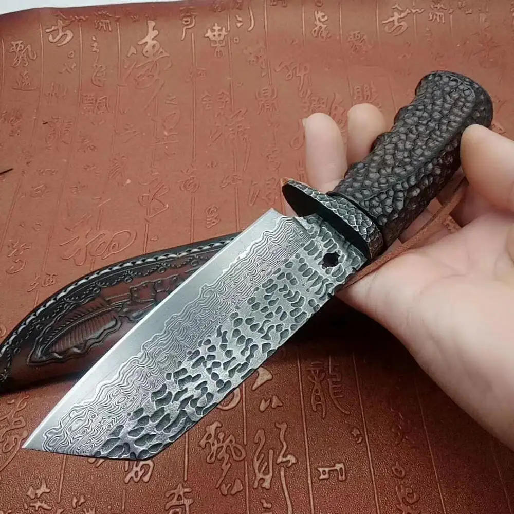 Дамасская сталь складная ковка 76 слоев красивой текстуры Самурай 60 HRC VG10 ручной