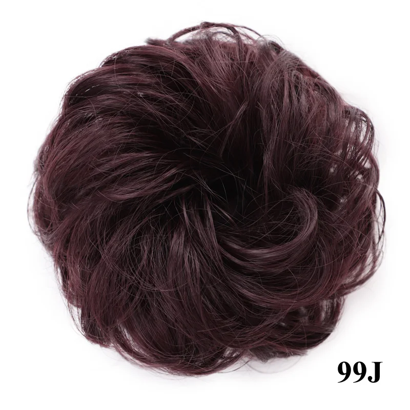 Эластичная резинка для волос для наращивания, лента для волос, конский хвост, пряди, шиньоны для волос, булочка для невесты, Женские синтетические шиньоны для волос - Цвет: 99J