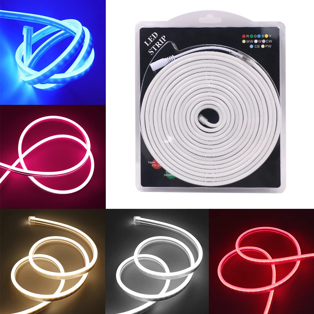 

6X12MM DC12V Neon Strip Light 2835 120Leds/m Led Neon Light Flexible Waterproof Led Ribbon +12V DC Head Luces De Neon Decoracion