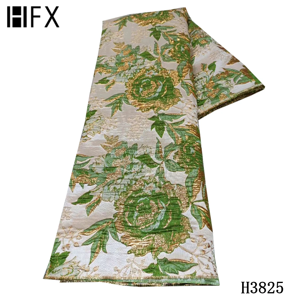 Африканская парчовая кружевная ткань HFX сетчатая жаккардовая с вышивкой
