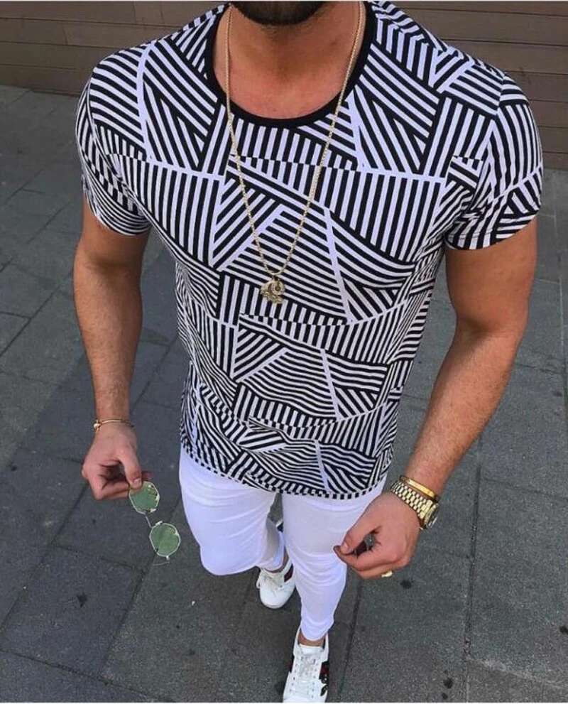 2019 летняя футболка с короткими рукавами Мужская 3D печать цифровая Цветочная