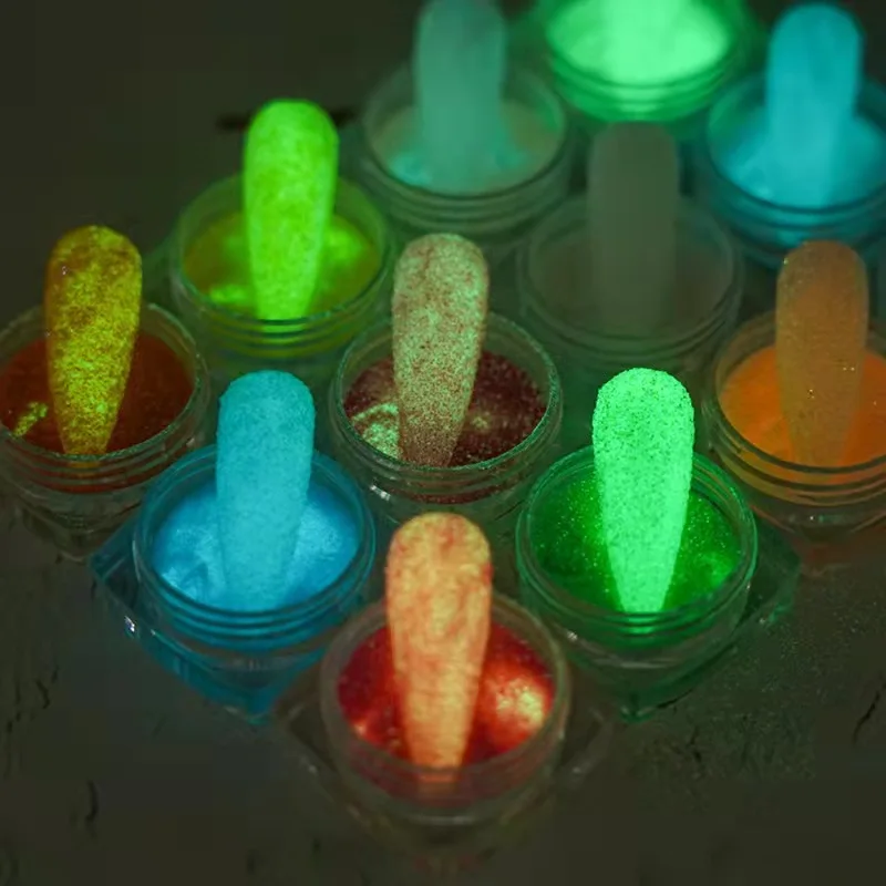 Новинка 2021 года флуоресцентная пудра для ногтей светящаяся bunddy конфетная