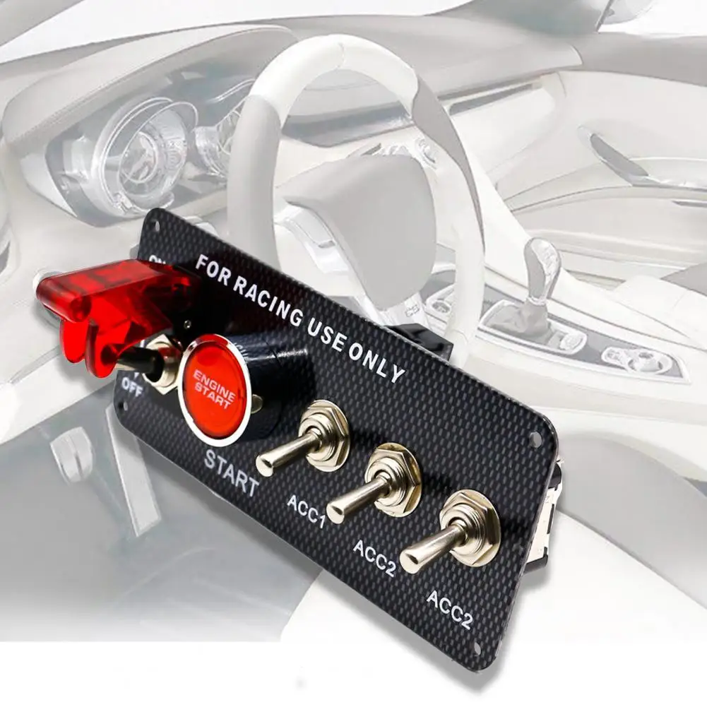 12V 5 в 1 углерода узор Панель третьей Шестерни выключатель зажигания с