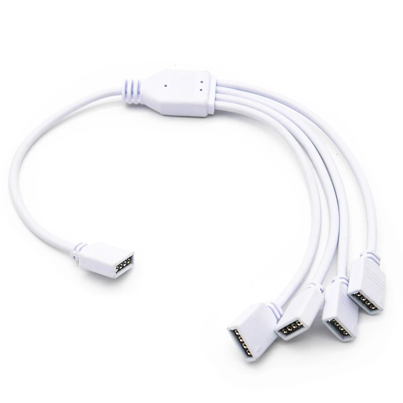 

4 Pins RGB LED Strip Tape Connector 1 to 1 2 3 4 5 plug power Splitter Cable 4pin needle female Connector wire