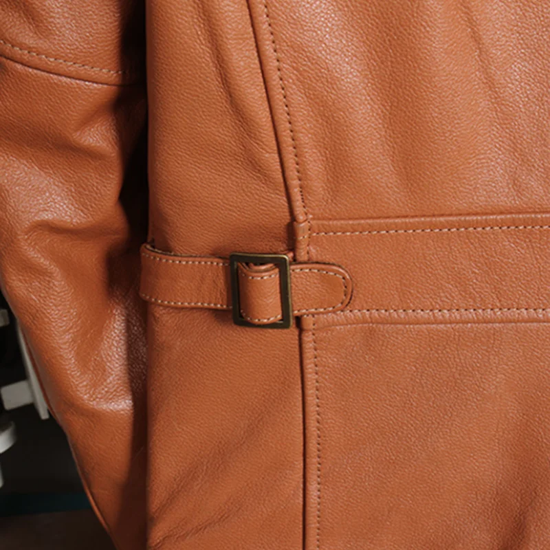 

2021 Brown Japan Casual Style Genuine Leather Jacket Men Large Size 4XL Real Natural Cowhide Autumn Single Breasted Slim Coat