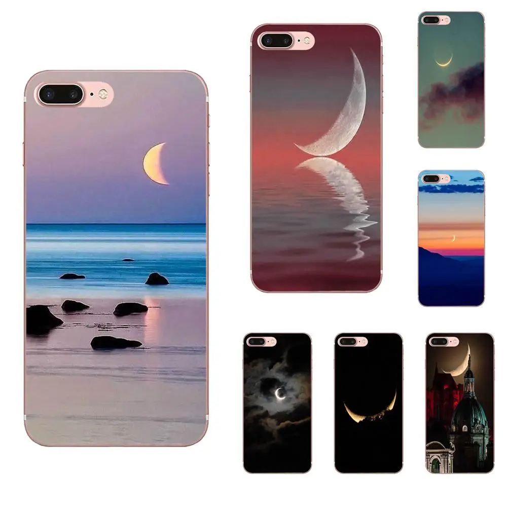 Для Apple iPhone 4 4S 5 5C 5S SE SE2 6 6S 7 8 11 Plus Pro X XS Max XR TPU чехол Кот на полумесяц|Бамперы| |